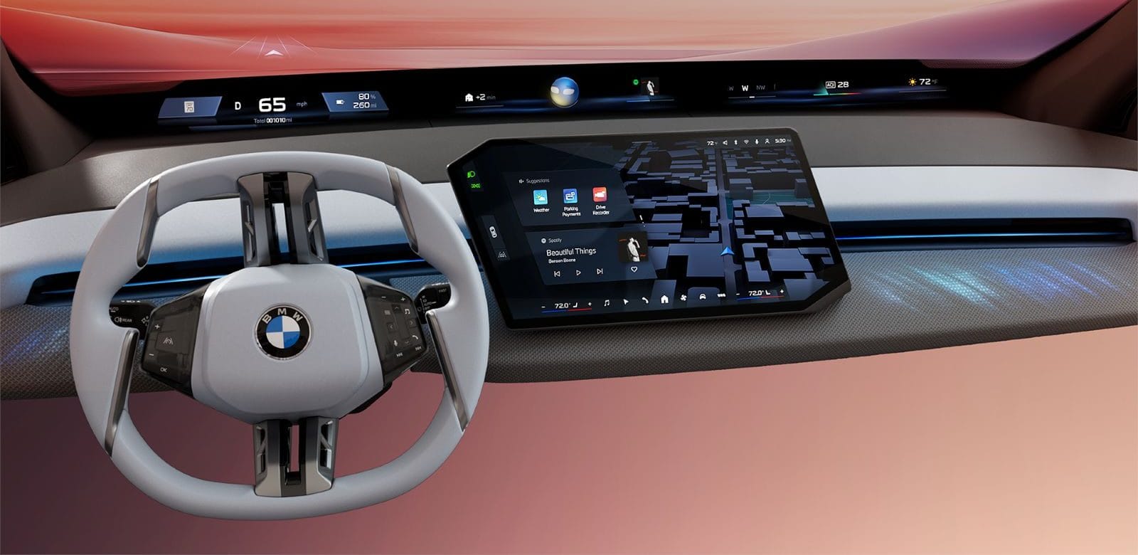 NUEVO BMW PANORÁMICO IDRIVE: INNOVACIÓN EN EL PARABRISAS DEL AUTO V12MAGAZINE El BMW Panorámico iDrive redefine la interacción entre conductor y vehículo, proyectando información esencial directamente en el parabrisas para una conducción más segura y personalizada. V12MAGAZINE