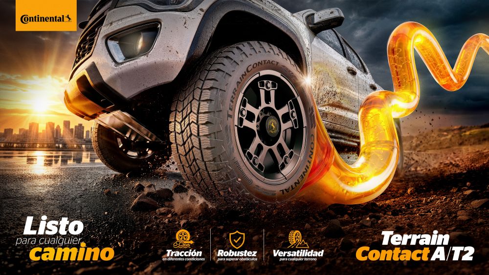 Continental presenta la TerrainContact A/T2, una llanta todoterreno que busca equilibrar tracción fuera del asfalto, resistencia y comodidad en carretera. V12MAGAZINE